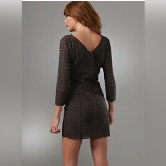 DVF Diane Von Furstenberg CARITAN Crochet Lace Long Sleeve Mini Dress size 4 - Picture 3 of 11